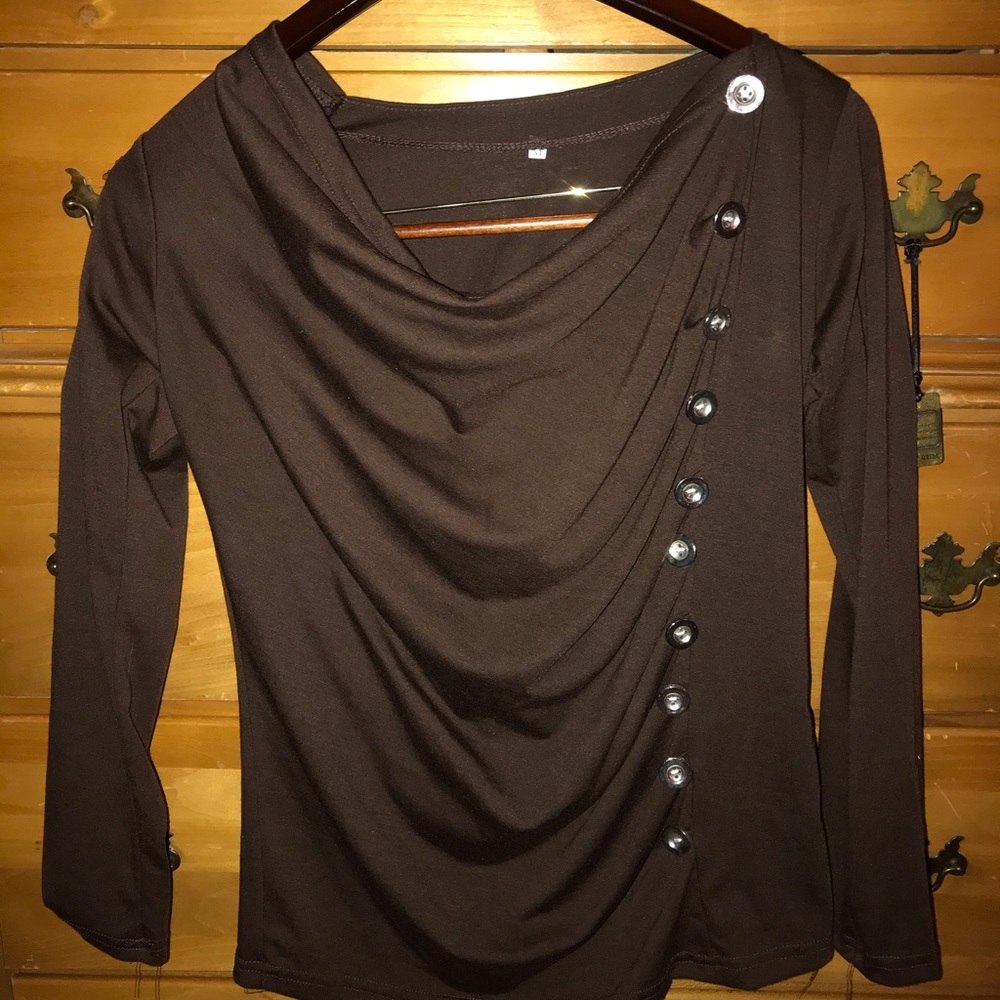 Brown long sleeve blouse